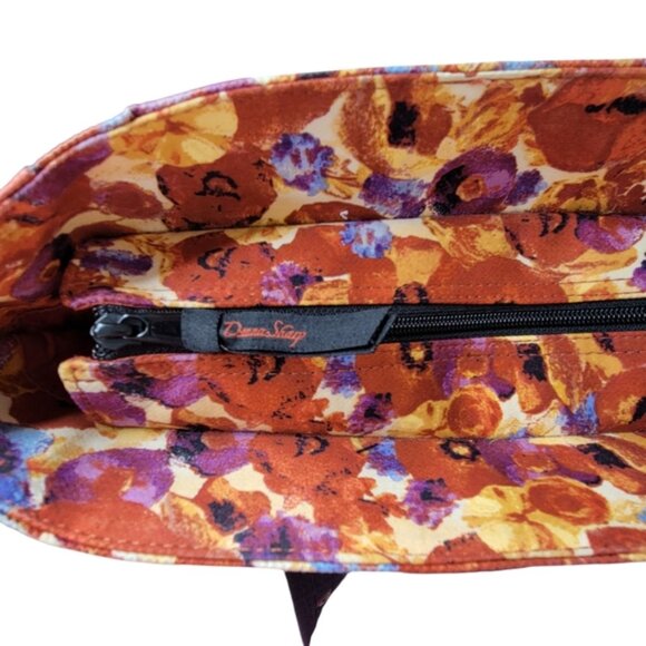 Donna Sharp Tote Handbag Purse Poppy Floral Adjustable Buckle Double Straps - Picture 4 of 8